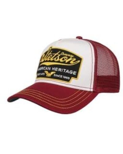Stetson Casquette trucker american heritage rouge/blanc