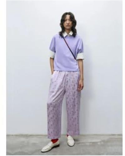 Cordera Silk Floral Trousers Cardo One Size - Purple