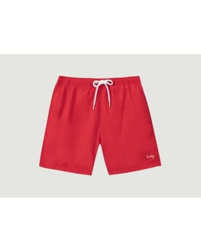 Maison Labiche Pantalones cortos bordados bordados - Rojo