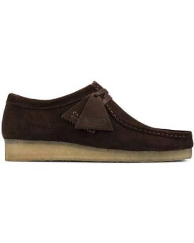 Clarks New Wallabee Shoes Dark Suede - Brown