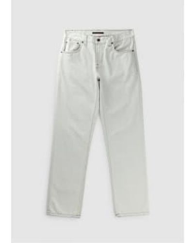 Nudie Jeans Mens Gritty Jackson Jeans In Clay 1 - Bianco