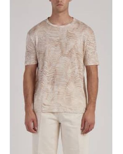 Daniele Fiesoli T-shirt en lin imprimé dunes sable - Marron