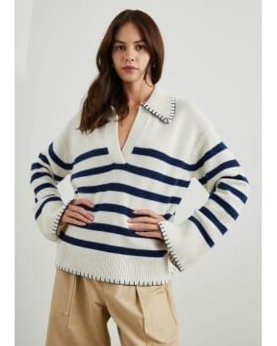 Rails Athena Knitted Jumper Ivory Navy Stripe M - Multicolour
