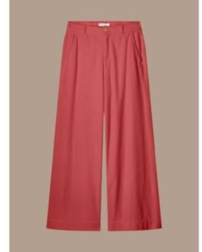 Summum Wide Leg Cord Trousers Uk 8 - Red