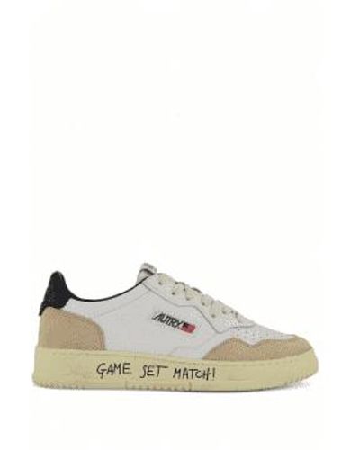 Autry Medalist Low Match Suede Shoes - White
