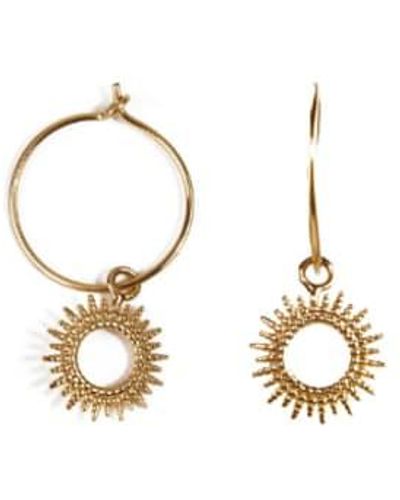sept cinq Small Gold Earrings S - Metallic