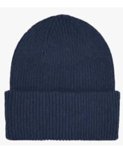 COLORFUL STANDARD Navy Merino Wool Hat / One Size - Blue