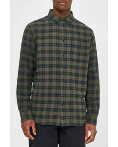 Knowledge Cotton Checkered Loose Fit Shirt Multi / S - Green