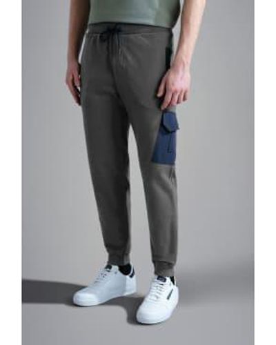 Paul & Shark Paul And Shark Paul And Shark Mens Stretch Cotton Trackpants With Typhoon Details - Grigio