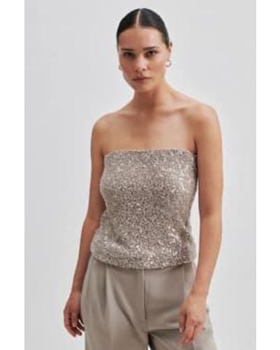 Second Female Dazzling Vintage Tube Top - Gray