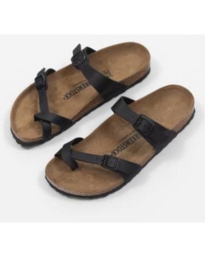 Birkenstock Mayari birko-flor nubuk-sandalen damen in schwarz - Braun