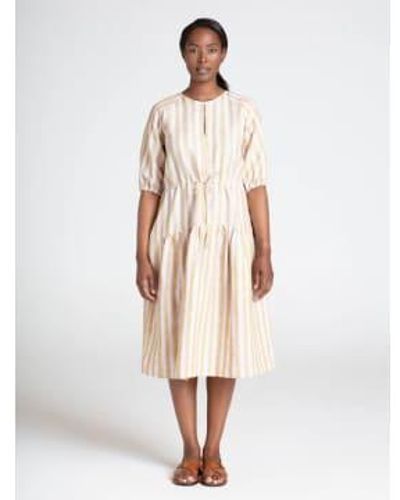 Thought Alana Hemp Stripe Midi Dress Multi - Bianco