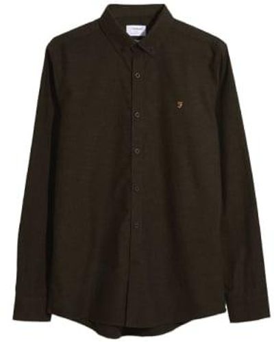Farah Shirt en coton brossé Steen - Noir