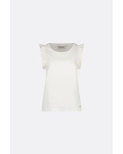 FABIENNE CHAPOT T-shirt à volants à philage blanc crème