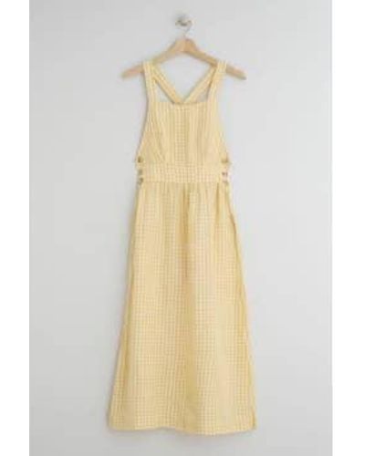 Every Thing We Wear Indi & Cold Backless Sundress White Gingham Check Organic Cotton Xs - Metallic