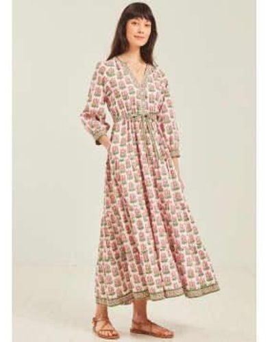 Pink City Prints Robe hollyhock bouquet maria - Rose