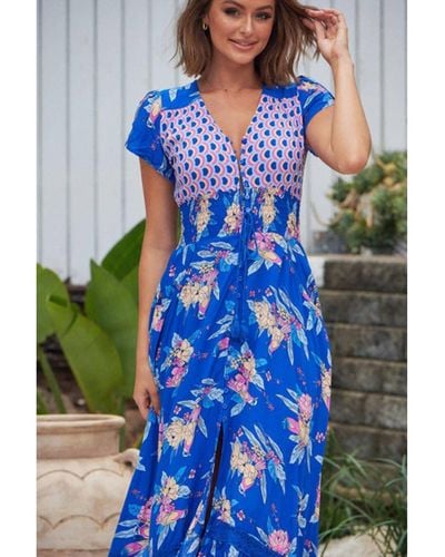 Jaase Seashore Print Romi Maxi Dress - Blue