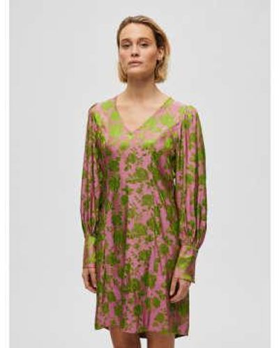 SELECTED Selectedfemme Jacquard Short Dress Green - Verde