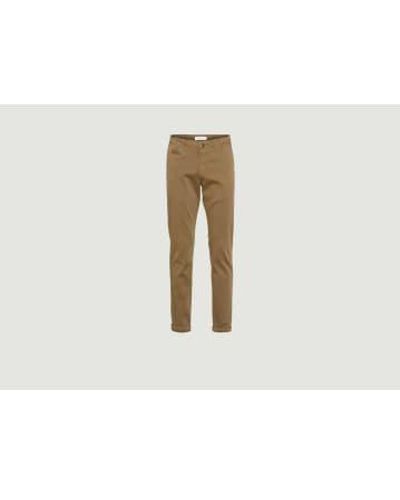 Knowledge Cotton Burned Olive Chuck Straight Cut Chino Trousers 29 - White