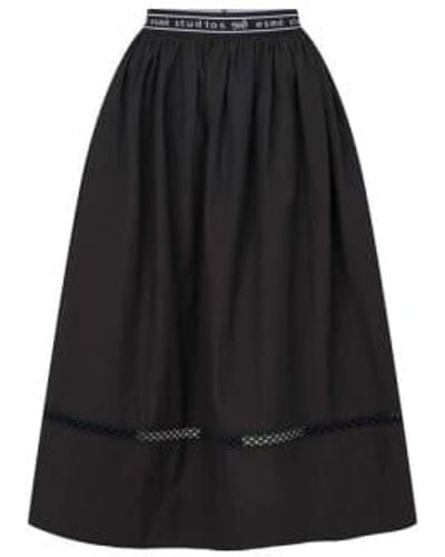 esmé studios Luna Organic Cotton Midi Skirt - Black