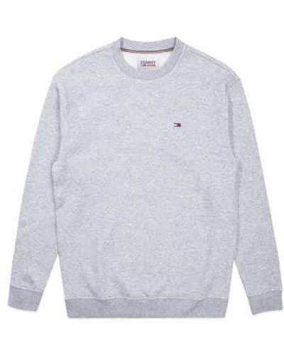 Tommy Hilfiger Heather Jeans Fleece Flag Crew Sweat Lt Small - White