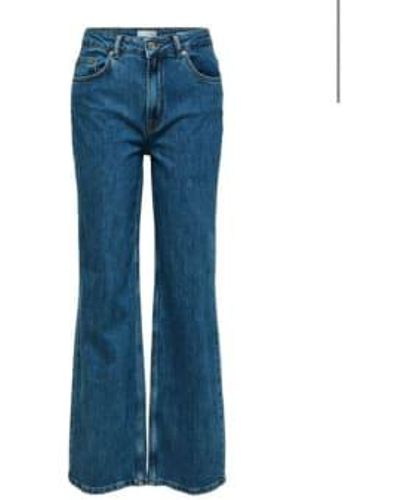 SELECTED Alice High Waisted Wide Jeans 30 - Blue