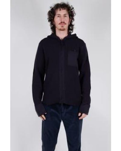 Hannes Roether Zip Up Cardigan Navy Large - Blue