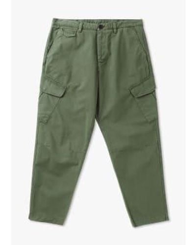 Paul Smith Mens Stretch Cotton Twill Cargo Trousers In - Verde