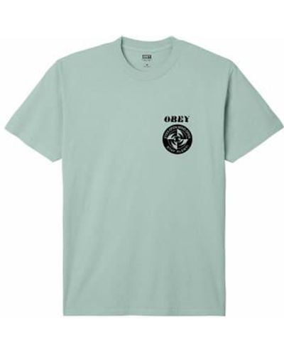 Obey T-shirt rester alerte - Vert