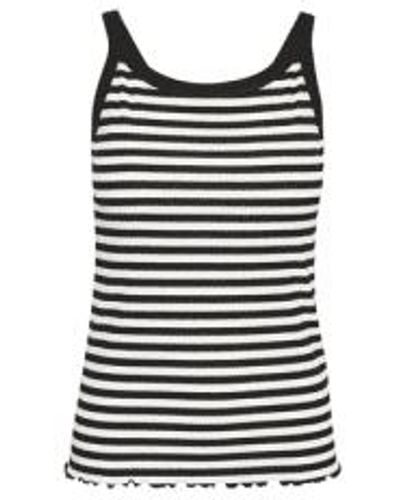 Kaffe Amanda top in /chalk stripes - Negro