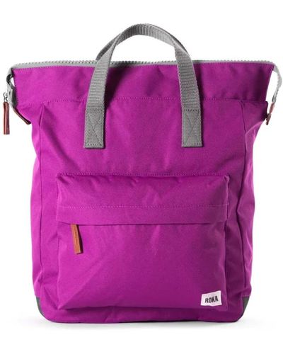 Roka Bantry B Sustainable Canvas Medium Rucksack, Violet - Purple