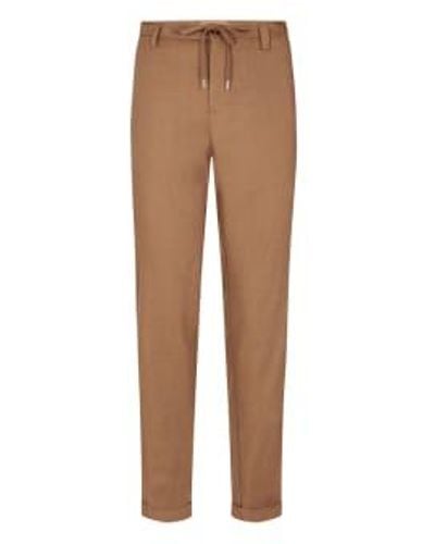 Mos Mosh Chocolate Chip S Gallery Hunt Linen String Trousers 48 - Brown