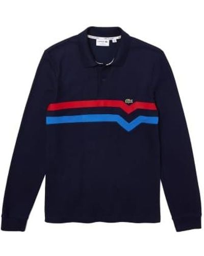 Lacoste "Made in France" Regular Fit L / S Polo Shirt Navy Blue - Blau