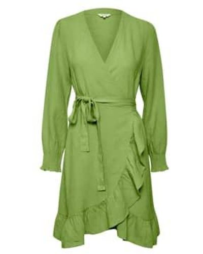 Part Two Sol Linen Wrap Dress - Verde