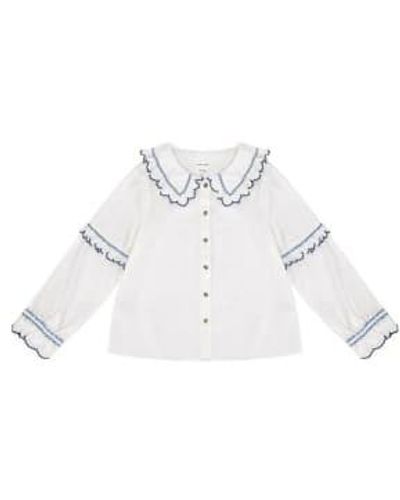 seventy + mochi Phoebe blouse ecru electric - Blanc