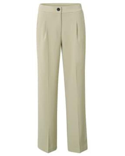 Yaya Wwide Leg Trousers With Pockets Or Eucalyptus - Neutro