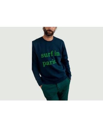 Cuisse De Grenouille Sweatshirt Surf à Paris - Bleu