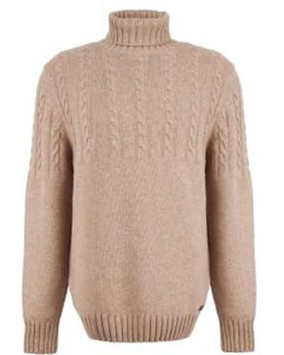 Barbour Duffle Knitted Sweater Stone M - Natural
