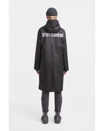 Stutterheim Stockholm Long Print Raincoat - Nero