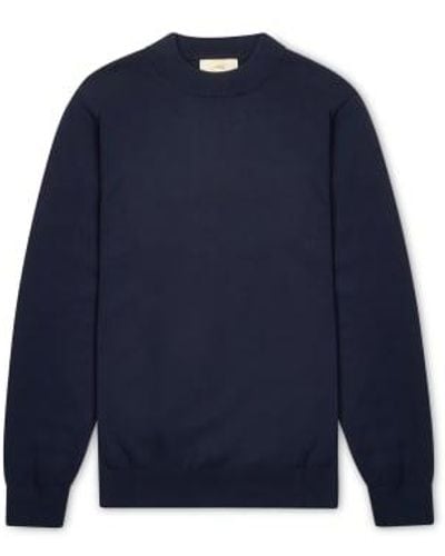 Burrows and Hare Mock Turtle Neck Navy L - Blue