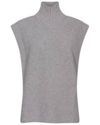 Suncoo Gilet en tricot gris sans manche