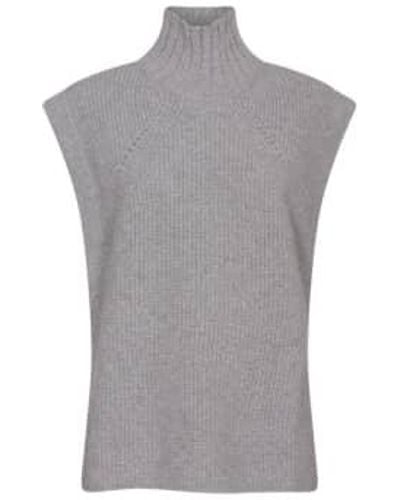 Suncoo Gilet en tricot gris sans manche
