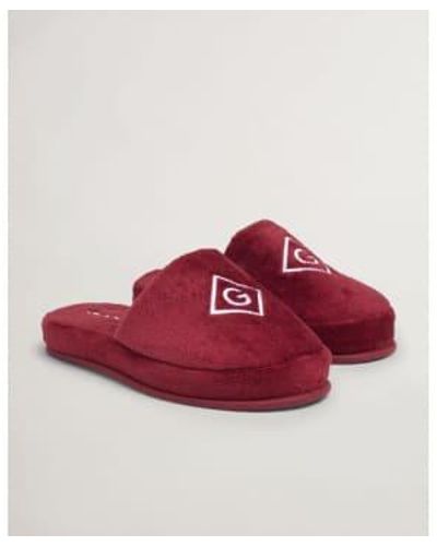 GANT Caberet iconic diamond g slippers - Rouge