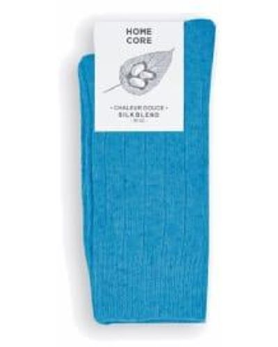 Homecore - chaussettes - mélange laine & soie - bleu azur - 43-46