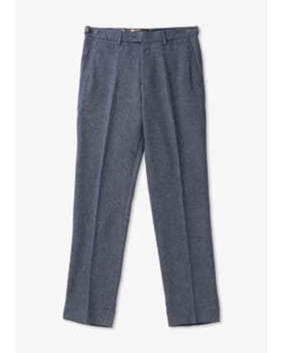 Skopes Mens Jude Tailored Suit Trousers In Herringbone - Blu