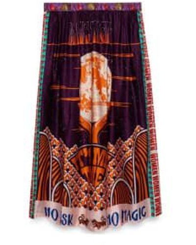 ME 369 Vanessa Printed Midi Skirt Retro Xxs - Multicolor