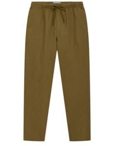 Komodo August Linen Trousers Khaki S - Green