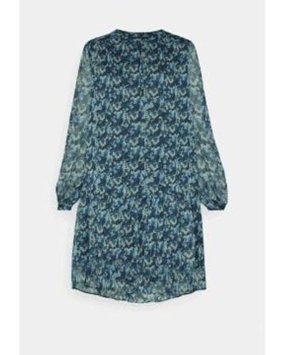 BOSS Dalliana Patterned Sparkle Short Dress Col: 992 /green, Size: 8 - Blue