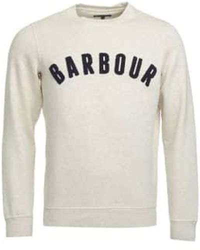 Barbour Prep Logo Crew Sweatshirt Ecru Marl - Grigio