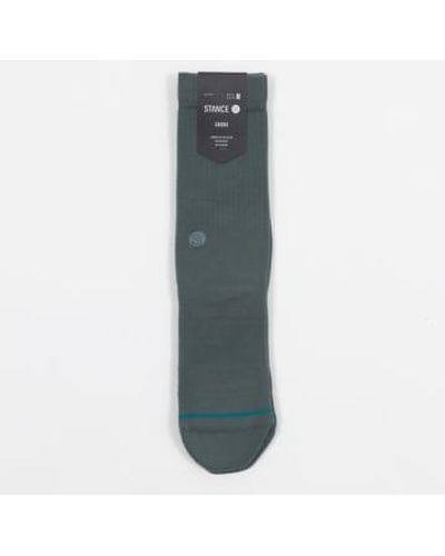 Stance Icon Classic Crew Socks In Jade - Gray